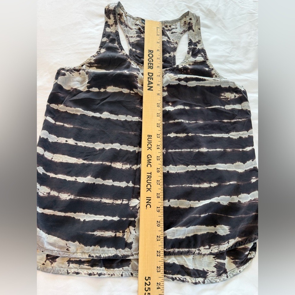 Silk Abstract Print Tank Top Small Boho Festival Flowy Minimalist Gypsy - Picture 8 of 10